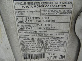 2010 TOYOTA SEQUOIA LIMITED WHITE 5.7L AT 4WD Z18033